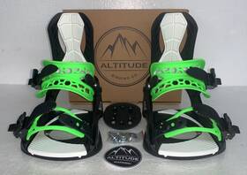 Altitude Boardwerx 710928667321 Mens Rider Snowboard Bindings 4x4 Burton 3d And Est Black/lime Green S/m