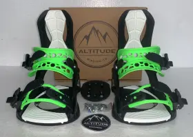 Altitude Boardwerx 710928667321 Mens Rider Snowboard Bindings 4x4 Burton 3d And Est Black/lime Green S/m