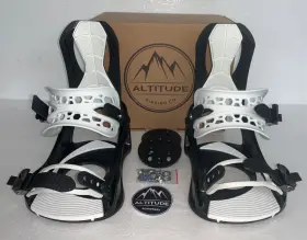 Alt-03whsm Altitude Boardwerx Womens Rider 4x4 Burton 3d Est Snowboard Bindings Black/white S/m 7-9.5