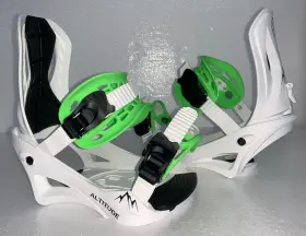Alt-04grlxl Altitude Boardwerx Mens Rider Snowboard Bindings 4x4 Burton 3d Est White/lime Green L/xl