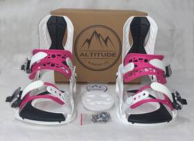 Altitude Boardwerx Alt-04pklxl Women Rider 4x4 Burton 3d Est Snowboard Bindings White/pink L/xl 10