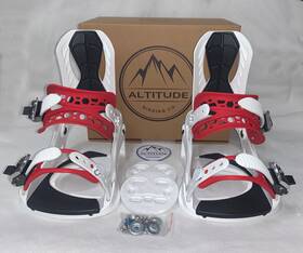 Altitude Boardwerx Alt-04rdlxl Womens Rider 4x4 Burton 3d Est Snowboard Bindings White/red L/xl 10
