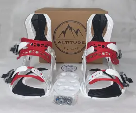 Alt-04rdsm Altitude Boardwerx Womens Rider 4x4 Burton 3d Est Snowboard Bindings White/red S/m 7-9.5