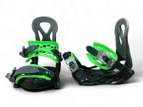 Alt-08grjr Altitude Boardwerx Jr Kids Inch Ripper Snowboard Bindings Black/green Sizes 3-6