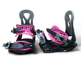 Alt-08pkjr Altitude Boardwerx Kids Inch Jr Ripper Snowboard Bindings 4x4 3d Est Sizes 3-6 Black/pink