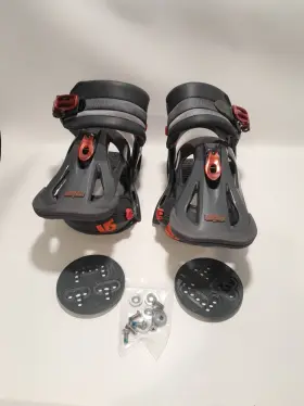 09021617 Burton Custom Snowboard Bindings Size Medium Gray Orange