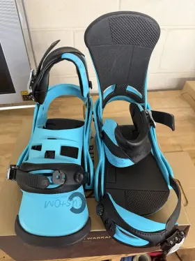 10542104403m Burton Custom Mns 2018 Snowboard Bindings Blue Medium Adjustable Toe Ramp
