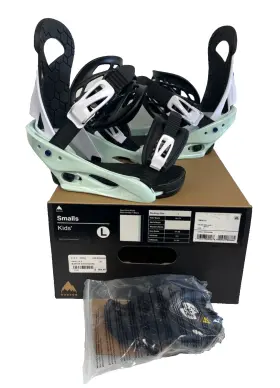 105751 Burton 160 Smalls Snowboard Bindings Nib Sz L Youth 4x4 Channel 3d Mint 2023
