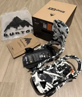 1728316 Burton Ezrg00 Step On Men S Snowboard Bindings Size L Channel Mount White/black