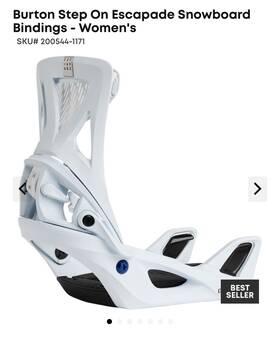 Burton 200544-1171 Step On Escapade Snowboard Bindings Womens Large White