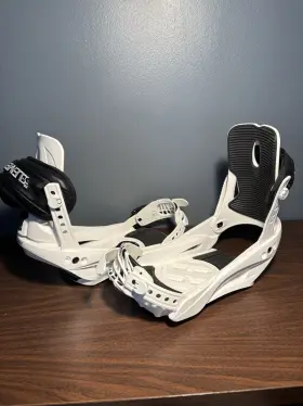 3211207-wht-l Burton 5th Element Stealth 3 Snowboard Bindings Large White New Hardware Pack