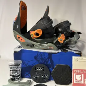 B40923024 Burton 2004 Snowboard Bindings Custom Mens Us 8-10 Medium Gray / Emerald