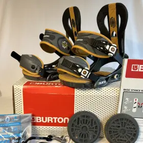 B50883033 Burton 2005 Snowboard Bindings Cartel Mens Us 3-8 Small Gray / Camel