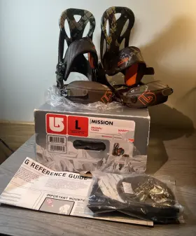 B71241035 Burton New Mission Brown/camo Snowboard Bindings - Size L Us Mens 10