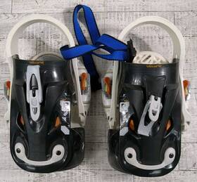 Burton Mgt02 Medium Snowboard Bindings White/black And Disc Plates Hardware Used