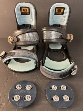Sps005 Burton Vintage Custom 1999 Snowboard Bindings Size L Black Aqua