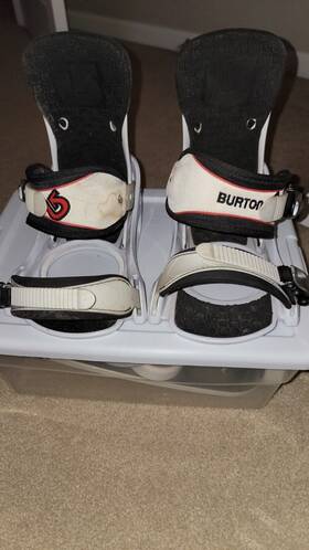 Burton Sps017 Freestyle Mens Size Small White Just Bindings No Clips Or Hardware