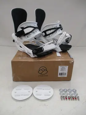 1110202 Chamonix Haute Snowboard Binding Size Unisex Large M 9-12/ W 10 White