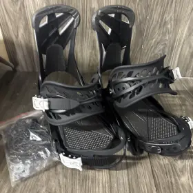 Chamonix 715834708168 Rhone Snowboard Binding Size Large M 9-12/ W 10 Black White #2x5