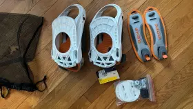 Decathlon 583781267109 Nwt Snowboard Bindings Norwo Includes Hardware Gray Orange Mens Womens Teen Xs