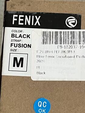 Flow 730553965753 Fenix Fusion Mens Rear Entry Snowboard Bindings Black Size M