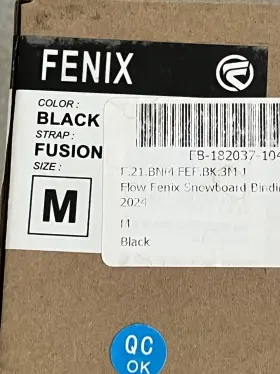 Flow 730553965753 Fenix Fusion Mens Rear Entry Snowboard Bindings Black Size M