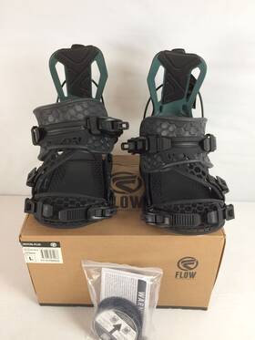 Flow 730553972935 Open Box Mayon-plus Hybrid Womens Rear Entry Snowboard Bindings Black/aqu