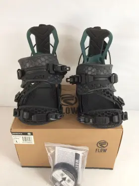 Flow 730553972935 Open Box Mayon-plus Hybrid Womens Rear Entry Snowboard Bindings Black/aqu