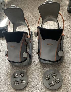 Flow Mk04 Snowboard Bindings Snowboarding L Large Plates Screws Silver Gray Grey