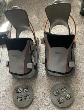 Mk04 Flow Snowboard Bindings Snowboarding L Large Plates Screws Silver Gray Grey