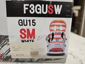 F3gusw Flux Gu15 Sm White Snowboard Bindings New