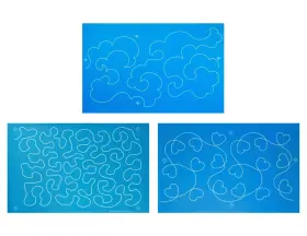 Bndl50032 Full Line Stencil 3-pack Edge To - Cloudy Skies Large Stipple Meander And I