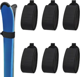 123889 Kaddishop 6pcs Ski Fastener Straps 19x2 Inch Bands Tapes Protector Pads Adjustable K