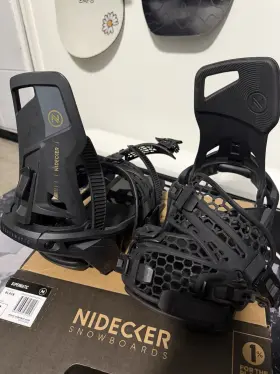 C0204bnusplbk4l1 Nidecker Supermatic Automatic Dual-entry Auxtech Snowboard Bindings Black L