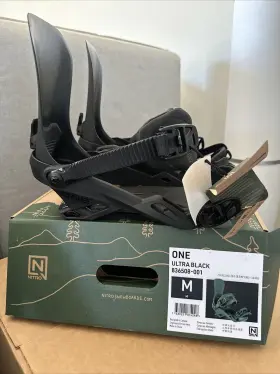 836483-007 Nitro One Snowboard Bindings Mens Medium Us 7-10.5 Black New 2024