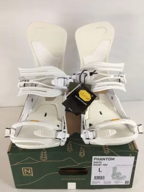N836501-002l Nitro Open Box Phantom Mens Snowboard Bindings White Large My24 N836501-002l Nitro Open Box Phantom Mens Snowboard Bindings White Large My24