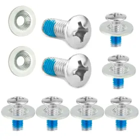 132873 Peutier 32pcs Snowboard Binding Screw Set Stainless Steel Medium Silver Blue