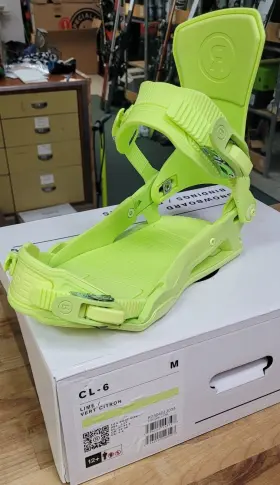 Ride 196222146197 Cl-6 Snowboard Bindings Medium Womens Us Size 7-11 Lime Green 2024