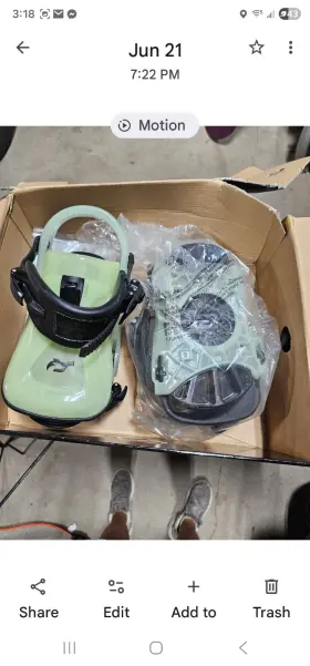 R1504009034 Ride Kx Glow Ex Snowboard Bindings Lime Size M Us 5-9 Open Box