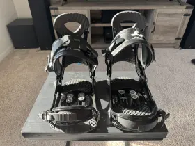 T6061al Ride Ls - Large Snowboard Bindings Black Metal Foot Base And Discs Screws