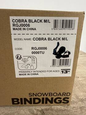 Rossignol 607683515028 Mens Cobra Snowboard Binding Black M/l