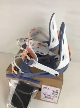 24bn018-blwht-s Roxy 24bn018-blwht-s/m Open Box Viva Womens Snowboard Bindings Blue/white Small/medium My25