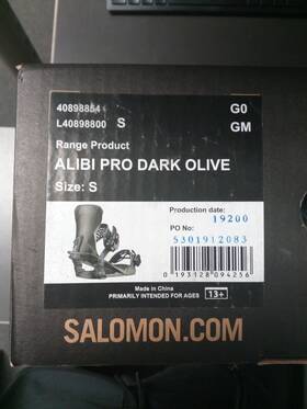 Salomon 193128094256 Alibi Pro Dark Olive - Small Snowboard Bindings