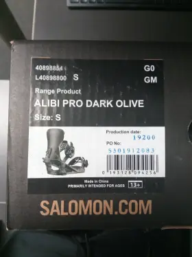 Salomon 193128094256 Alibi Pro Dark Olive - Small Snowboard Bindings