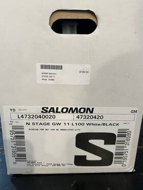 Salomon L4732040020 N Stage Gw 11 L100 Bindings White/black Brand New In Box