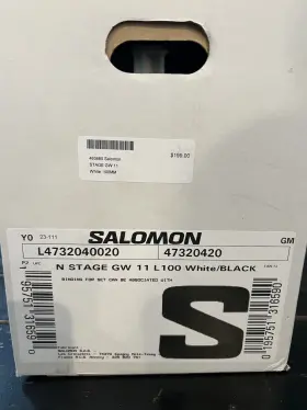 L4732040020 Salomon N Stage Gw 11 L100 Bindings White/black Brand New In Box