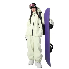 Ase-kj-t01 Snowelve Mens Ski Jacket And Pant Set Womens Snow Baggy Suit