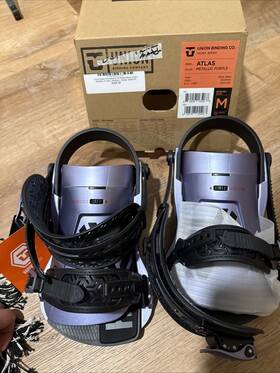 Union 057717455267 Atlas Snowboard Bindings 2023/2024 Metallic Purple Medium
