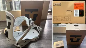 11010300-wht-006 Union Force Classic Team Hb Snowboard Bindings White Mens L Aluminium Buckle