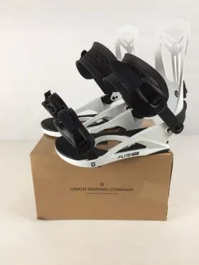 3241118-wht-m Union Open Box Flite Pro Mens Snowboard Bindings White Medium My25